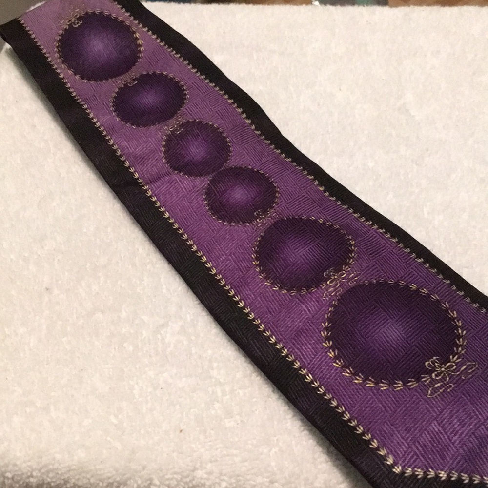 Purple and black tie